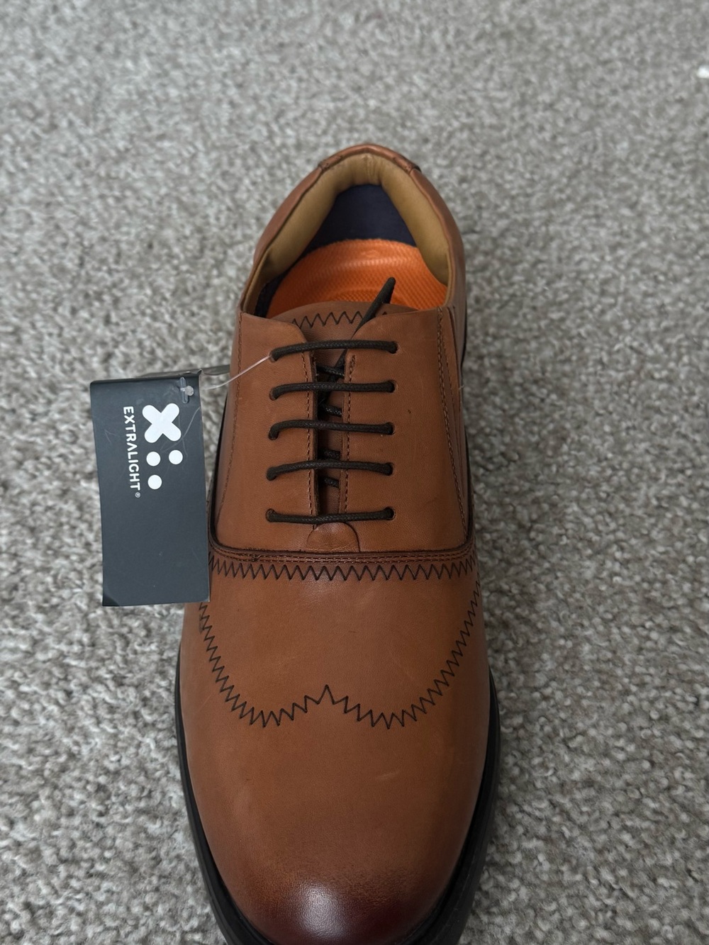 New Men's Tan Wingtip Oxford Lace-Up by Xti Extralight